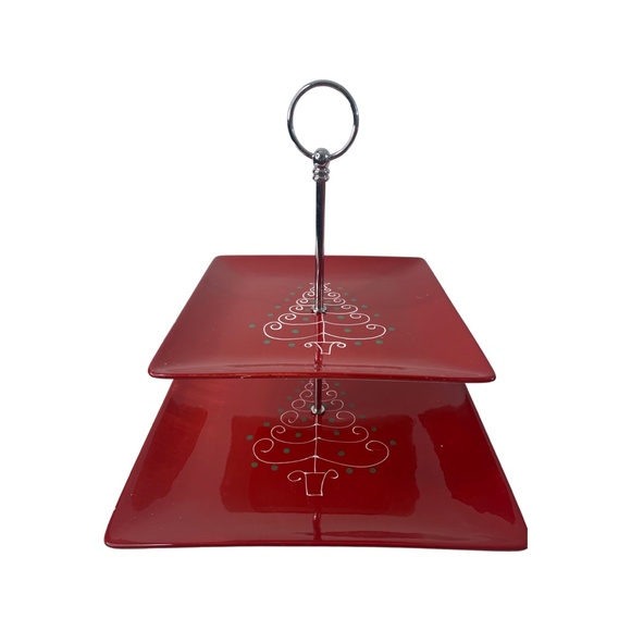 SALE - 2 Tier Christmas Serving Tray - Picture 3 of 3